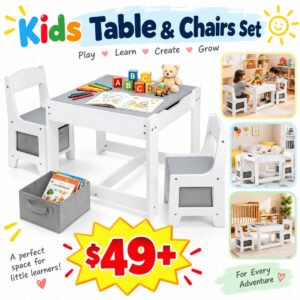 Wood Toddler Table and Chair Set