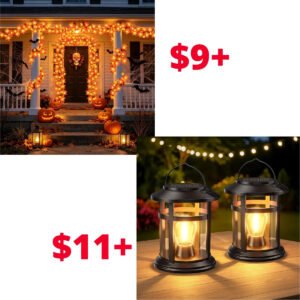 3 Pack Halloween Fall Decor Lights | 2 Pack Hanging Solar Lights