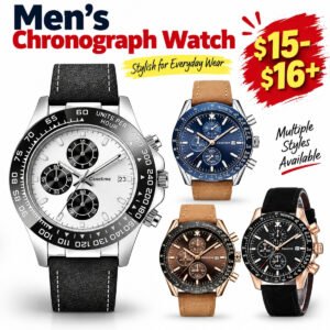 Men's Leather Chronograph Watch