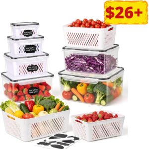6 PCS Large Fruit storage Containers