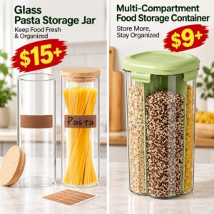 Airtight Cereal Storage | Thick Glass Food Container