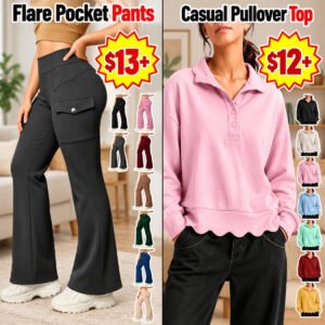Scalloped Sweatshirt | Cargo Yoga Pants