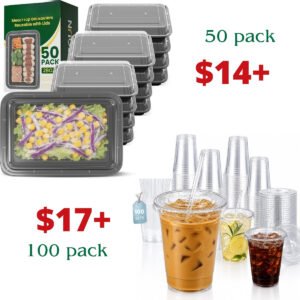 Plastic Cups with Lids | Meal Prep Containers