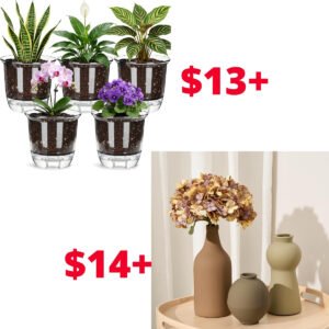 Self Watering Pots Set | Ceramic Vase Set of 3