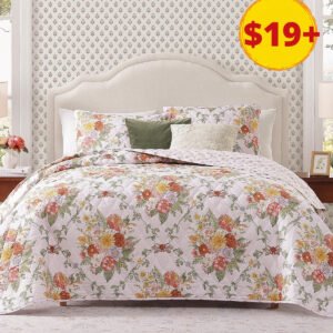 Floral Quilt Set Queen Size