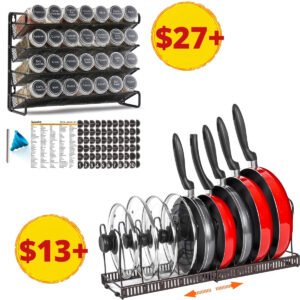 Pot and Pan Lid Organizer | Spice Rack Organizer