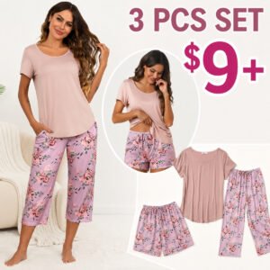 3 pcs Capri Pajamas