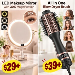 Makeup Mirror with Lights | Hair Dryer Brush