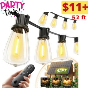 52ft Solar String Lights