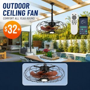 Outdoor Ceiling Fan with Light