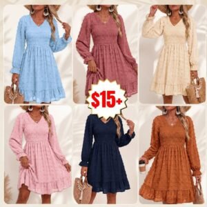 Women's Swiss Dot Flowy Dress