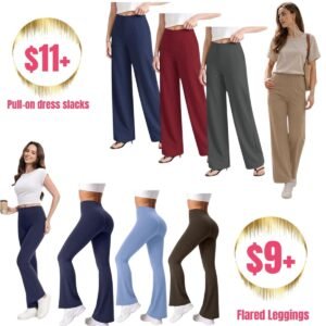 Pull On Dress Slacks, Flared Leggings