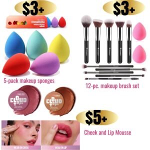 5-pack make up sponges |12-pc. make up brushes  | Cheek and Lip Mousse