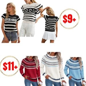 Ruffle Short Sleeve Knit Top, Womens Sweaters
