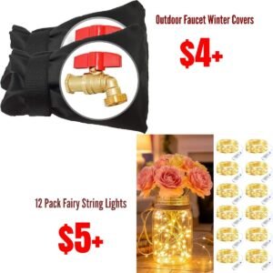 12 Pack Fairy String Lights, Outdoor Faucet Winter Covers