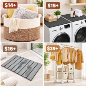 Cloth Storage | Washer Dryer Top Protector Mat | Foldable Stone Bath Ma