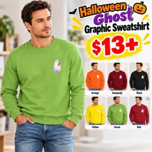 Mens Halloween Ghost Graphic Sweatshirt