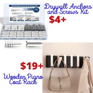 Drywall Anchors and Screws Kit | Wooden Piano Coat Rack