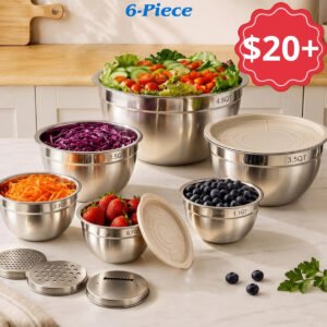 Stainless Steel Mixing Bowls: 6-Piece