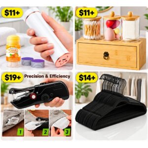 Velvet Hanger |  Handheld Sewing Machine | Qtip Holder | Callus Remover