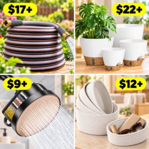 Storage Baskets, 5 Pack | NSF Certified Filtered Shower Head | Plant Pots | 50FT Garden Hose