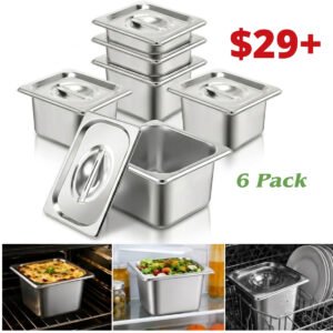 6PK Hotel Pans with Lids
