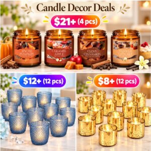 Candles and Votive Candle Holder Set