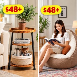 Bean Bag Chair  | Round Side Table