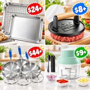 Electric Garlic Chopper | Stainless Steel Pans Set | Burger Press |  Stainless Steel Baking Sheet Set