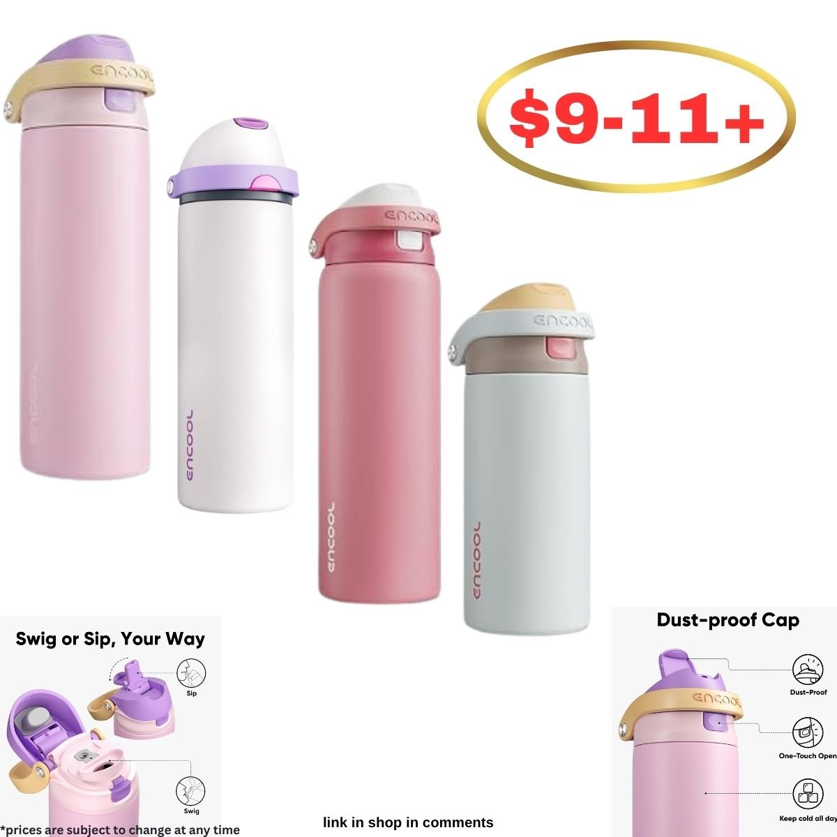 Leakproof Insulated Water Bottle with Straw