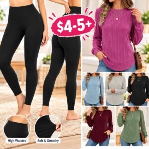 Long Sleeve Tunic Tops, High Waisted Legging