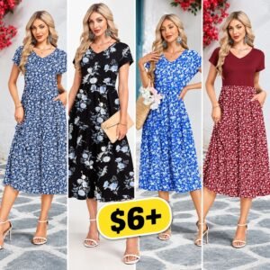 Women’s Swing Tiered Dress with Pockets