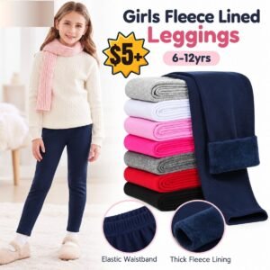 Girls’ fleece-lined leggings