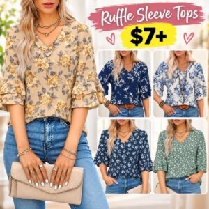 Ruffle Sleeve Blouses