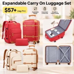 Expandable Carry On Luggage Set