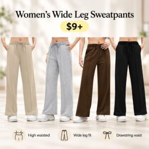 Womens High Waisted Wide Leg Sweatpants Pants