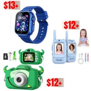 Kids’ digital camera | 2-pk video walkie talkies | Smart Watch