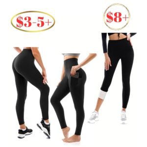 High Waisted & fleece Lined Leggings with Pockets