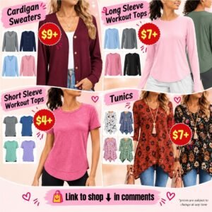 Women’s Cardigan Sweaters, Workout & Tunic Tops